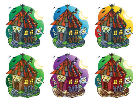Haunted House Cartoon Illustrationのイラスト素材