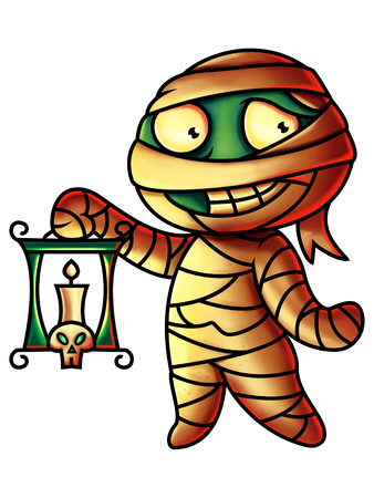 Mummy cute cartoon character - digital paintingの写真素材