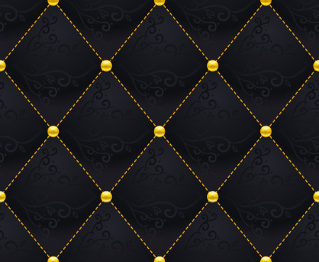 Black Quilted Seamless Vector Pattern.Vector background made with gradient mesh. Great for luxury and VIP projects.のイラスト素材