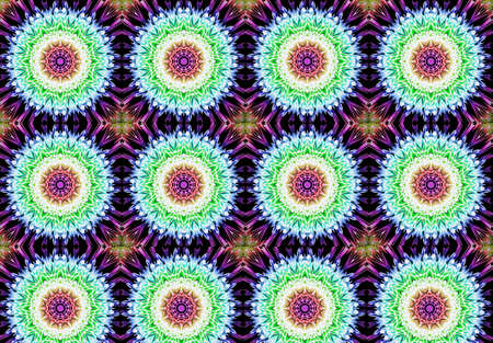 Seamless rainbow multi color pattern with oriental mandalas. Hippie mandala pattern. Kaleidoscope elements.の写真素材