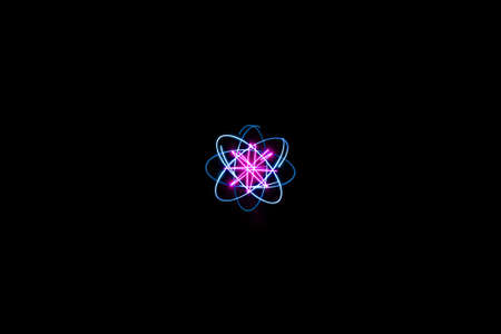 blue rose mixed atomic orbit circle light painting photography, long exposure, ripples and waves...