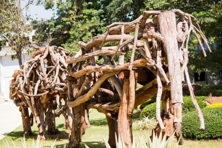 wood elephantの写真素材