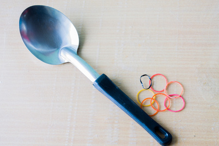 Spatula and rubber ringsの写真素材