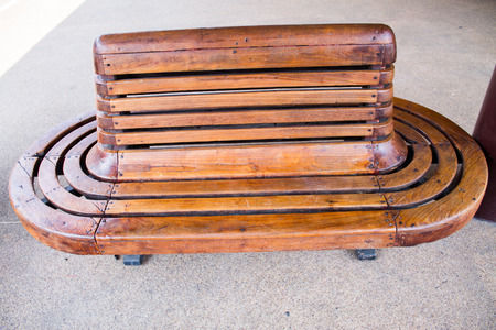 wood chair for Railway station,Chiangmai Thailandの写真素材