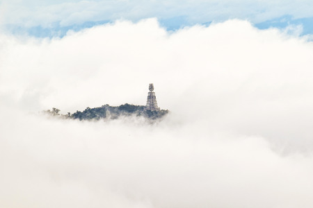 foggy mountainsの写真素材