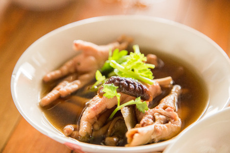 Cooking chicken feetの写真素材