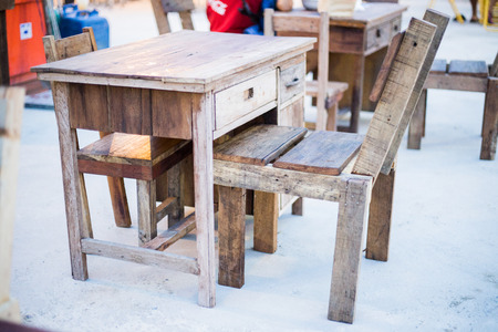 desk wood  at outdoor