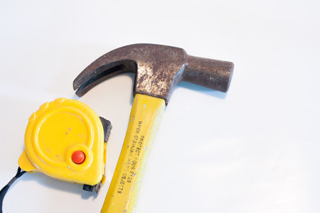 hanmmer on the tableの写真素材