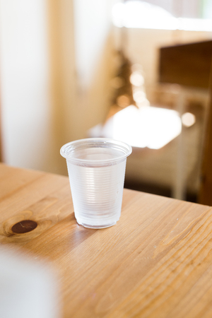 glass on the tableの写真素材