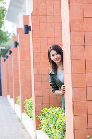 asian girls  at stadium sportの写真素材