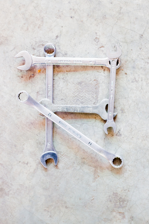 tool repair in garageの写真素材