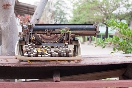 rust typewriter is a old meachine.の写真素材