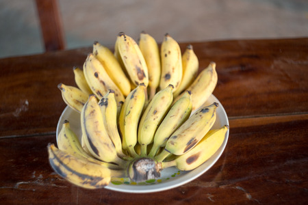 banana on the tableの写真素材