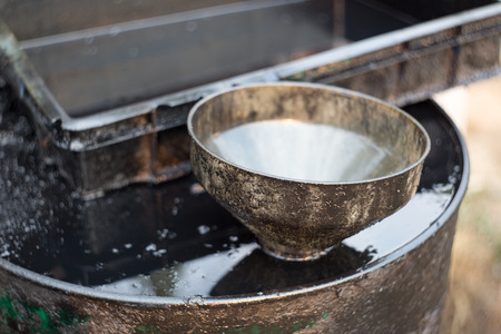 black oil on the tankの写真素材