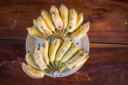 banana on the tableの写真素材