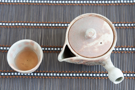 Teapot made of ceramic.の写真素材