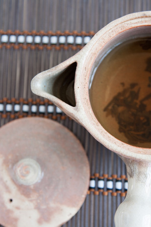Teapot made of ceramic.の写真素材