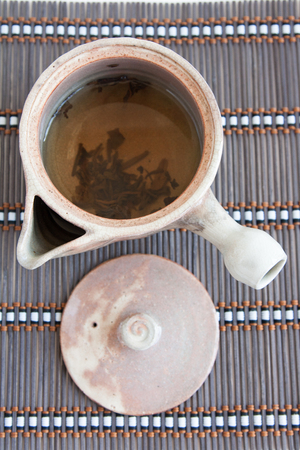 Teapot made of ceramic.の写真素材