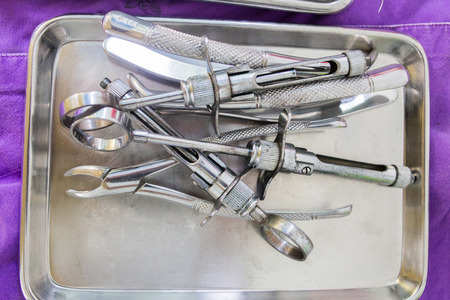 dental tools in clinicの写真素材