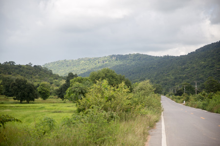 road is near the riverの写真素材