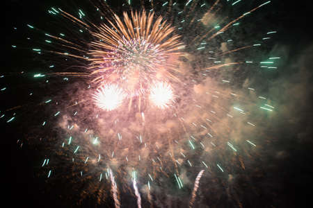 Fireworks in the new year festivalの写真素材