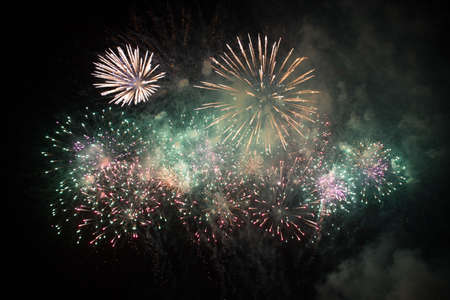 Fireworks in the new year festivalの写真素材