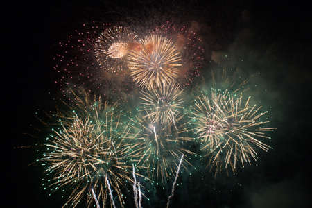 Fireworks in the new year festivalの写真素材