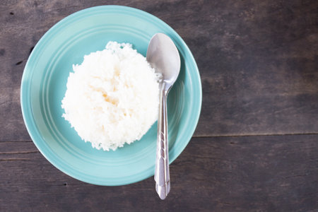 Cooked rice refers to rice that has been cooked either by steaming or boilingの写真素材