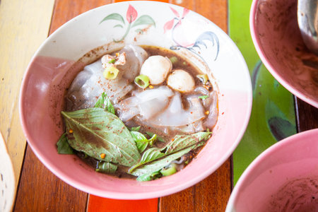 Easy noodle soup recipeの写真素材