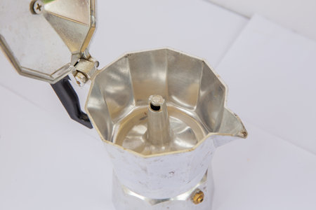 The Moka Pot is a stovetop coffee maker used to make espresso-like coffeeの写真素材