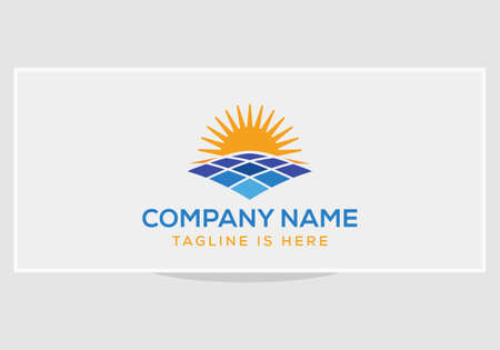 Solar energy electric logo. Solar Logo. Solar Energy Logoのイラスト素材