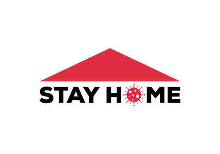 Save from corona, Stay home corona logoのイラスト素材