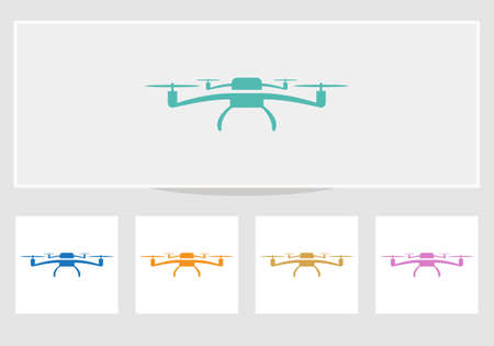 Drone photography logo design template. Drone icon Designのイラスト素材