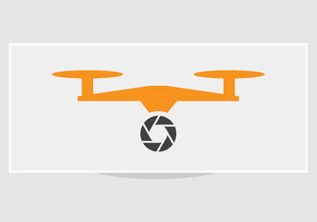 Isolated drone logo collection on white. Aerial photography logoのイラスト素材