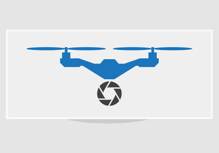 Modern Drone Logo Design Technology Camera Vector.のイラスト素材