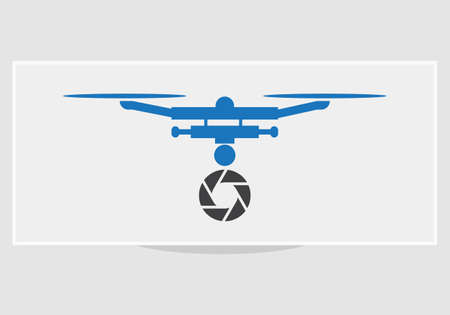 Modern Drone Logo Design Technology Camera Vector.のイラスト素材