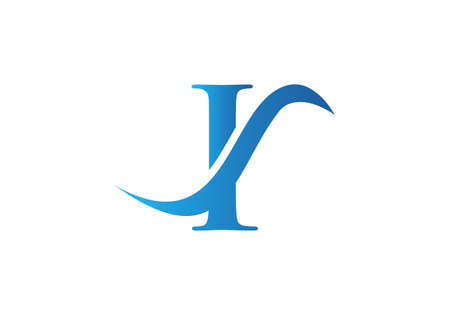 Water Wave I Logo Vector. I Letter Modern Business Logo. Abstract Letter I Logo Design.のイラスト素材
