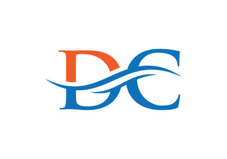 Water Wave DC Logo Vector. Swoosh Letter DC Logo Design for business and company identity.のイラスト素材