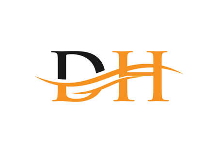 Creative DH letter with luxury concept. Modern DH Logo Design for business and company identity.のイラスト素材