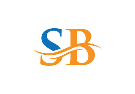 Monogram letter SB logo design Vector. SB letter logo design with modern trendyのイラスト素材