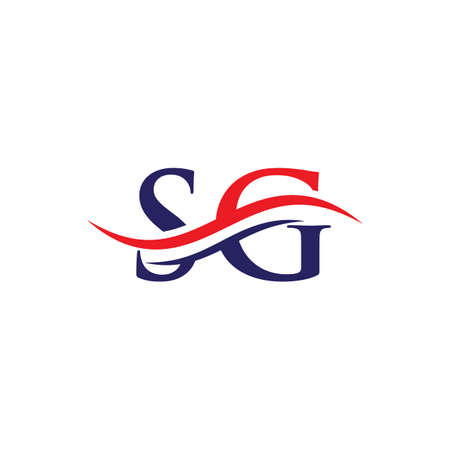 Creative SG letter with luxury concept. Modern SG Logo Design for business and company identity.のイラスト素材