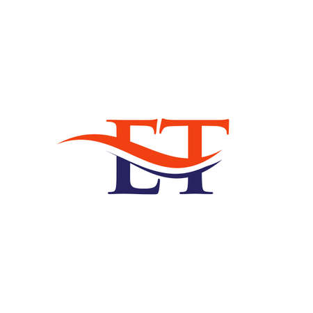 Water Wave ET Vector. Swoosh Letter ET Design for business and company identity.のイラスト素材