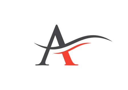 Premium Letter A Logo Design with water wave concept. A letter logo design with modern trendyのイラスト素材