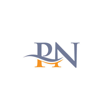 Initial PN letter linked logo vector template. Swoosh letter PN logo design. PN Logo design vectorのイラスト素材