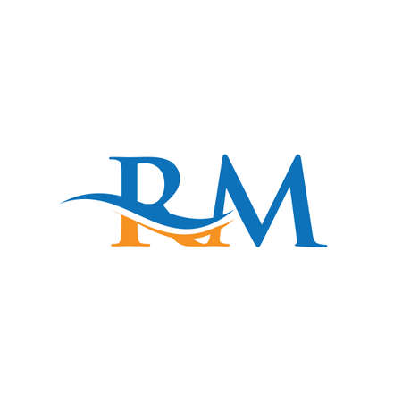 Creative RM letter with luxury concept. Modern RM Logo Design for business and company identity.のイラスト素材