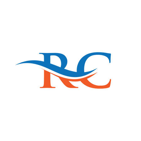 RC logo Design. Premium Letter RC Logo Design with water wave concept.のイラスト素材