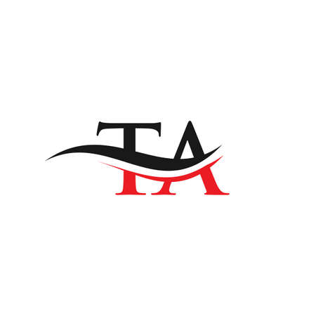 TA logo Design. Premium Letter TA Logo Design with water wave concept.のイラスト素材