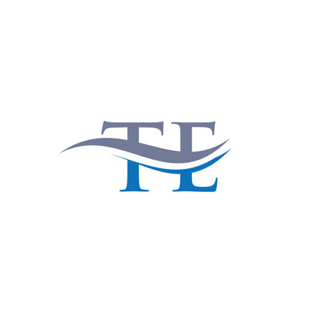 Swoosh Letter TE Logo Design for business and company identity. Water Wave TE Logo with modern trendyのイラスト素材