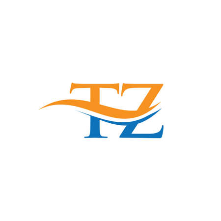 TZ Logo design vector. Swoosh letter TZ logo designのイラスト素材