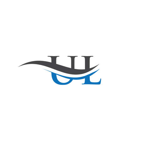 UL logo. Monogram letter UL logo design Vector. UL letter logo design with modern trendy.のイラスト素材